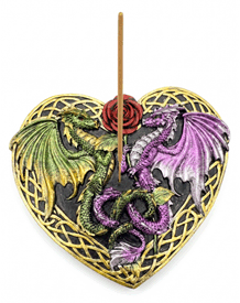 Double Dragon Heart Incense Burner